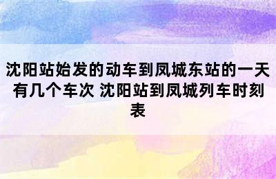 沈阳站始发的动车到凤城东站的一天有几个车次 沈阳站到凤城列车时刻表